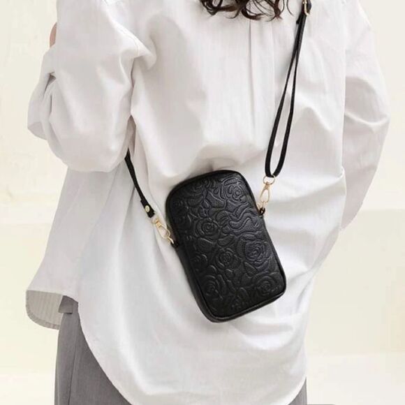 Floral Embossed Square Bag - Picture 1 of 5